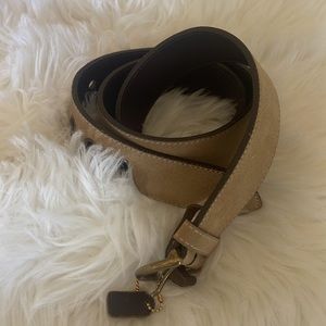 Coach belt brown suede large